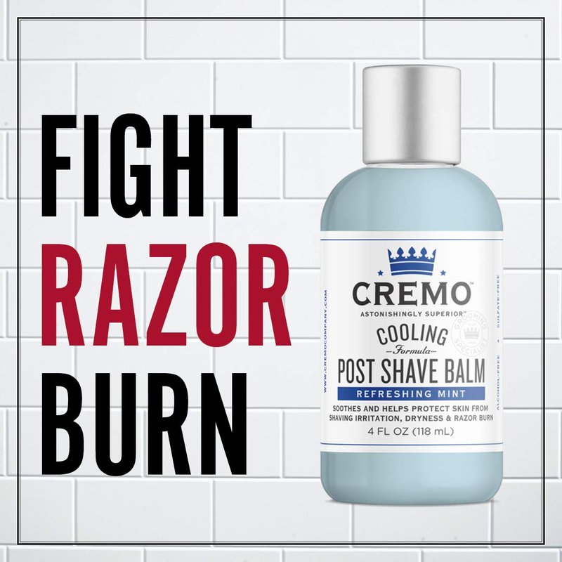 Cremo Cooling Shave Cream & Post Shave Balm - Soothes Razor Burn, 4 Oz | Barber Grade Formula