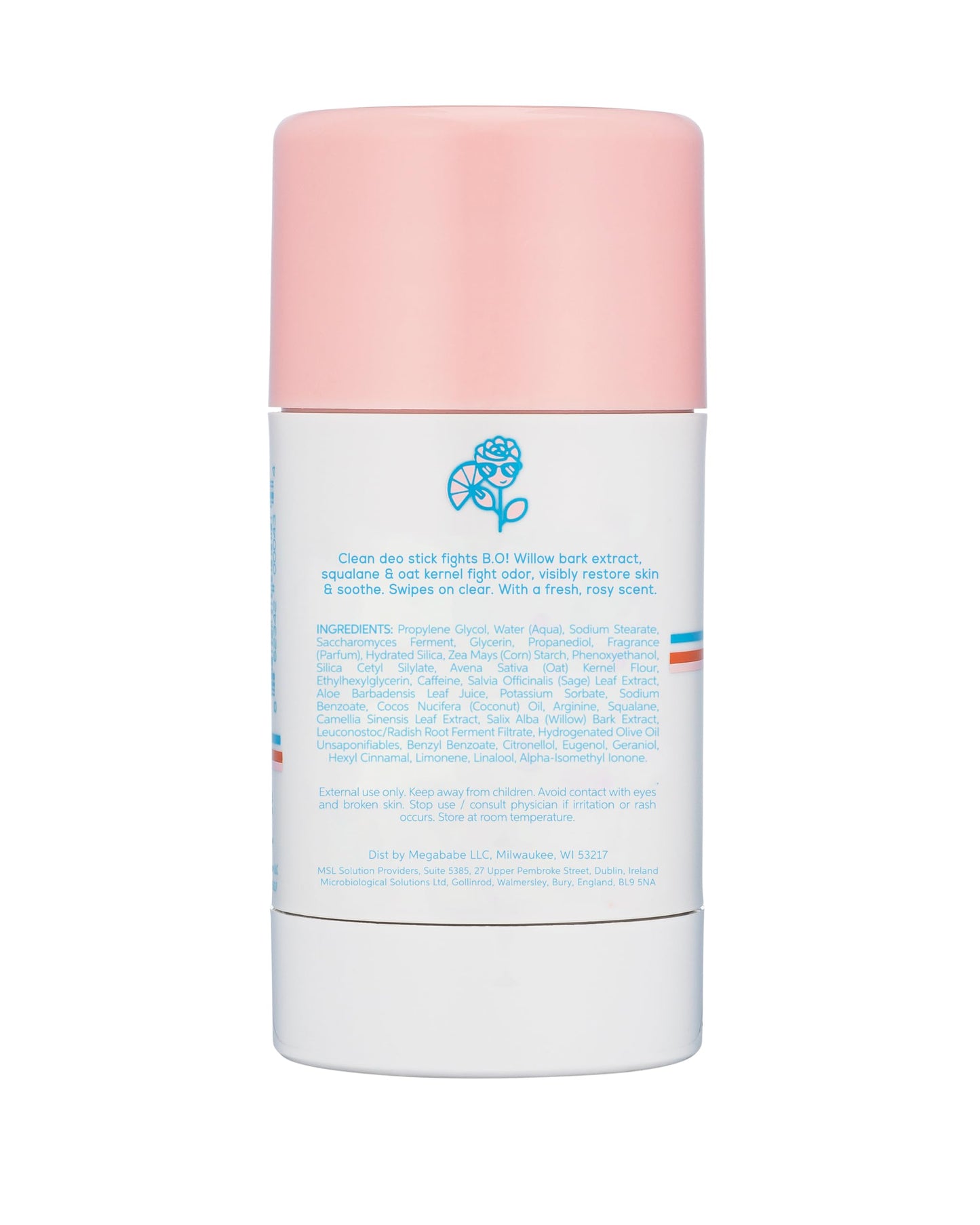 Megababe Daily Deodorant Rosy Pits | Summer and Hot Weather Essential | Aluminum-Free, Clear & Clean | 2.6 oz (Pack of 2)