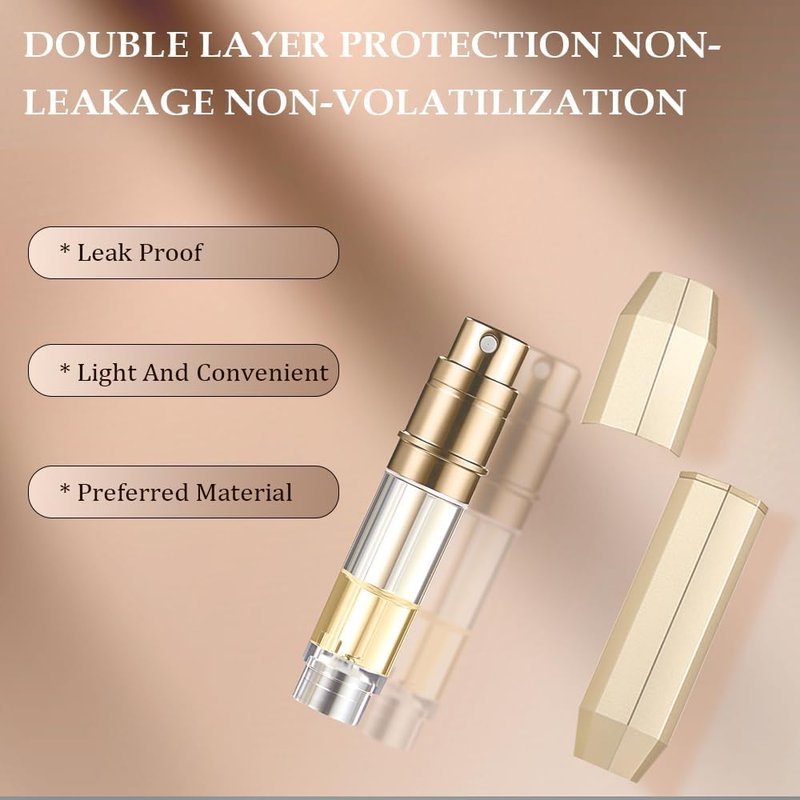 Travel Perfume Atomizer - Refillable Mini Cologne Dispenser | Portable Pocket Size Sprayer for Men & Women - 3pcs (Gold, Pink, Green)