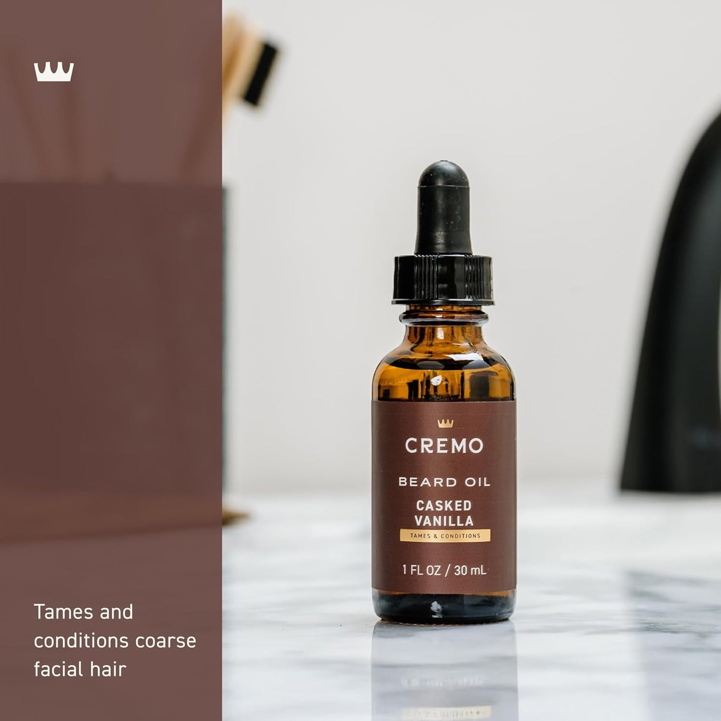 Cremo Beard Oil - Revitalizing Casked Vanilla, 1 Fl Oz | Moisturizes & Softens Beard, Relieves Itch