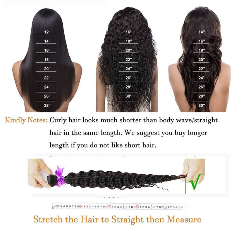 Water Wave Human Hair Bundles Brazilian Remy Water Wave Human Hair Bundles 10A Curly Unprocessed Extension Double Weft Natural Color for Black Women 18inch