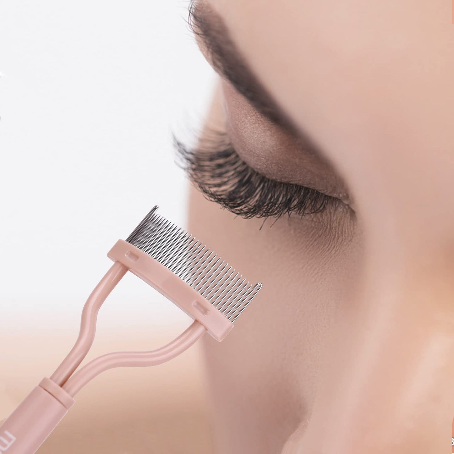 Eyelash Separator Eyelash Comb Lash Separator Tool MSQ Mascara Brush Eyelash Brush Separator Arc Designed Mascara Applicator With Cover, Naked (Includes a Mascara Wand)