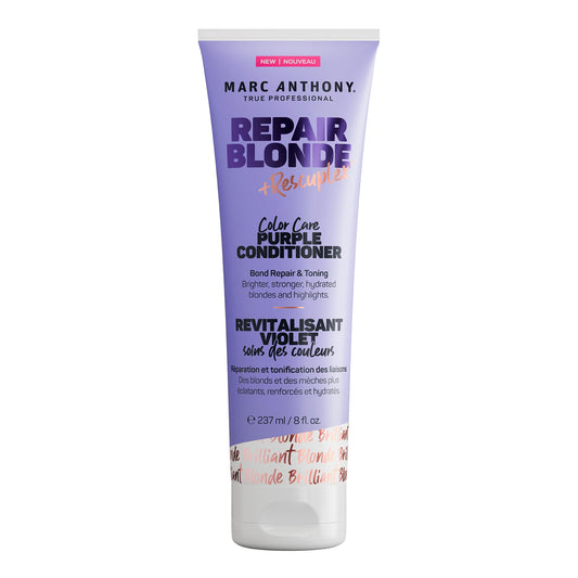 Marc Anthony Bond Repair Purple Hair Conditioner for Blonde & Grey Hair, Blonde Repair - Color-Safe Toning Hair Conditioner Neutralizes Yellow, Brassy Tones & Repairs Weak Broken Bonds
