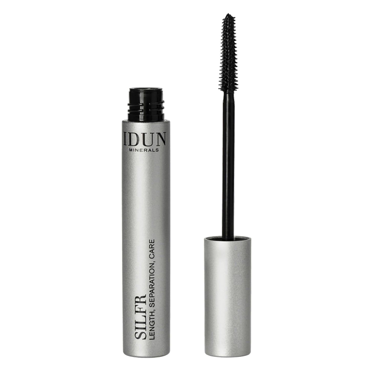 IDUN Minerals Mascara Silfr - Long Lasting, Thickening Brown Mineral Mascara - Flexible, Anti-Clumping Tapered Wand for Easy Lash Separating - Vegan, ophthalmologically Tested- Silfr Brown - 0.34 oz