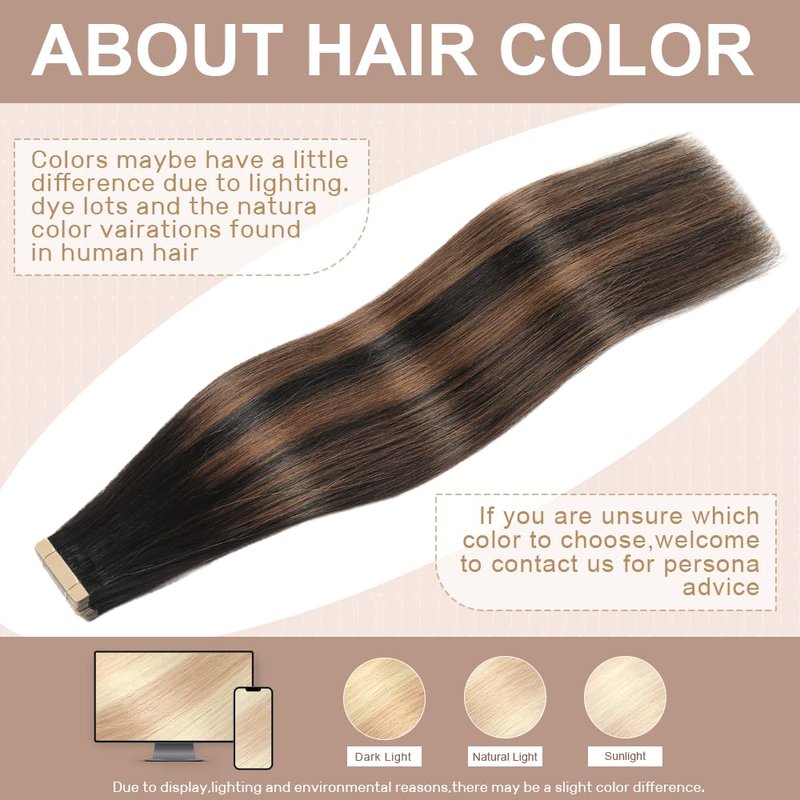 Tape in Hair Extensions Human Hair,14 Inch Human Hair Tape in Extensions 20Pcs Natural Black Tape Ins Human Hair Extensions for Women Seamless Tape in Hair Extensions Real Human Hair