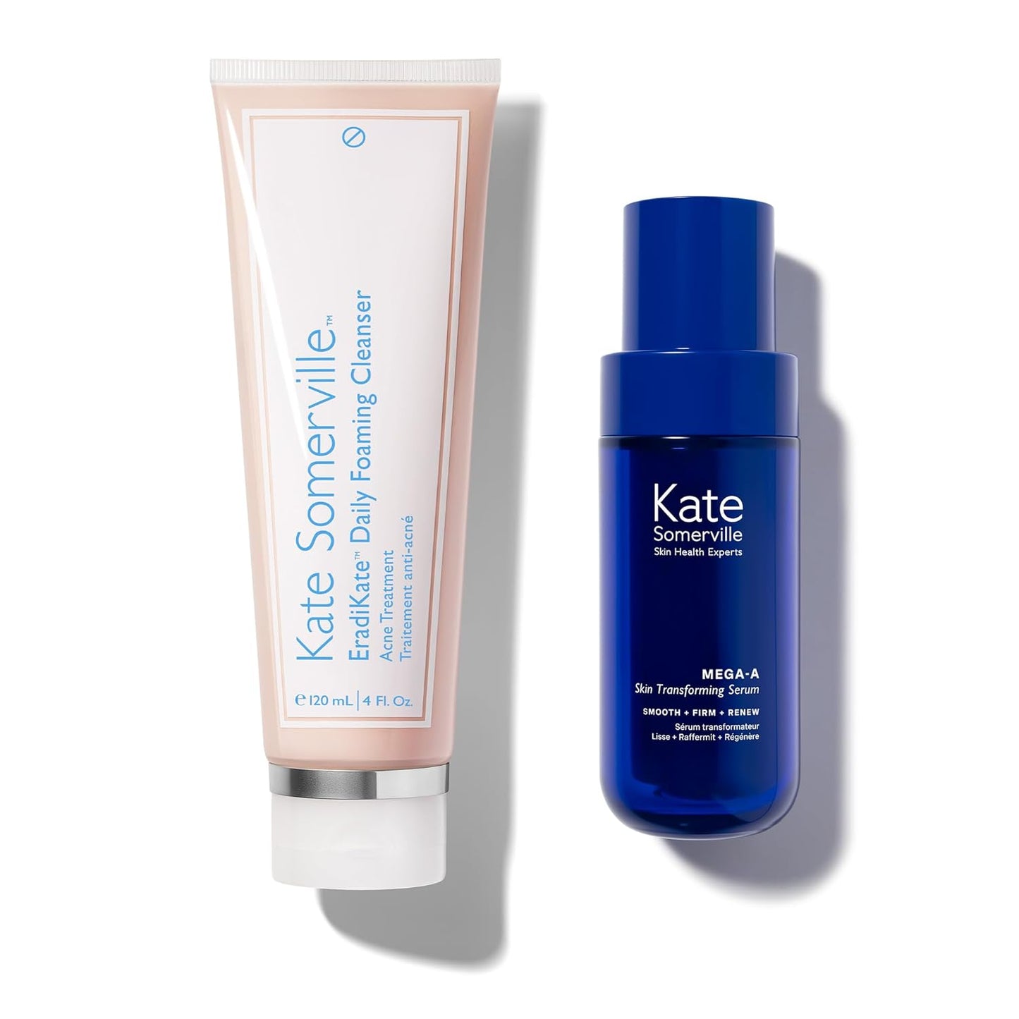 Kate Somerville Acne Treatment Set | EradiKate 3% Sulfur Cleanser & Mega-A Anti-Aging Serum | 4 oz & 1 oz