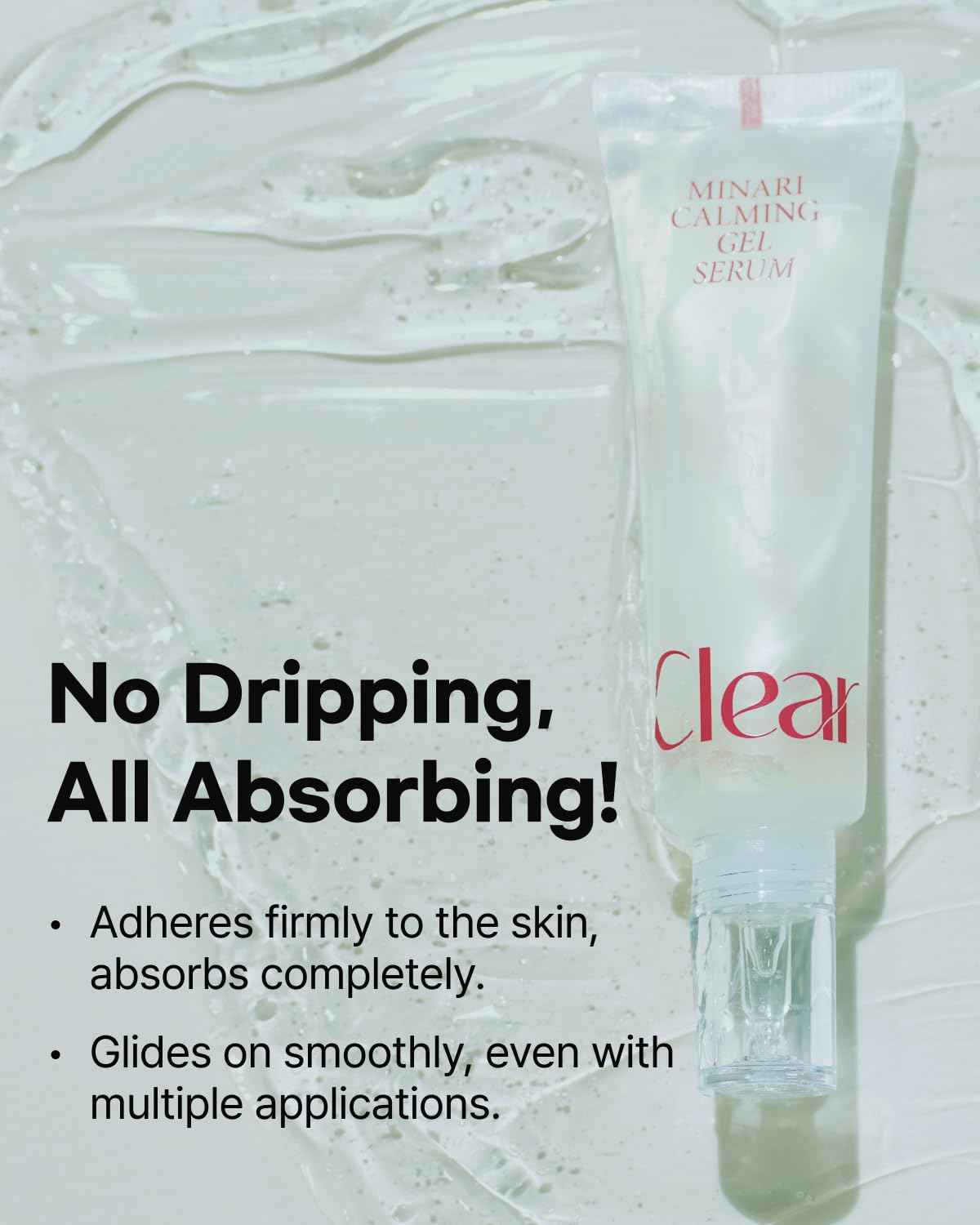 ClearDea Minari Calming Gel Serum for face – K-Beauty Hydrating & Soothing Face Serum with Korean Water Parsley, Green Tea, Mugwort & Lemon Balm Extracts, 30ml/1.01oz