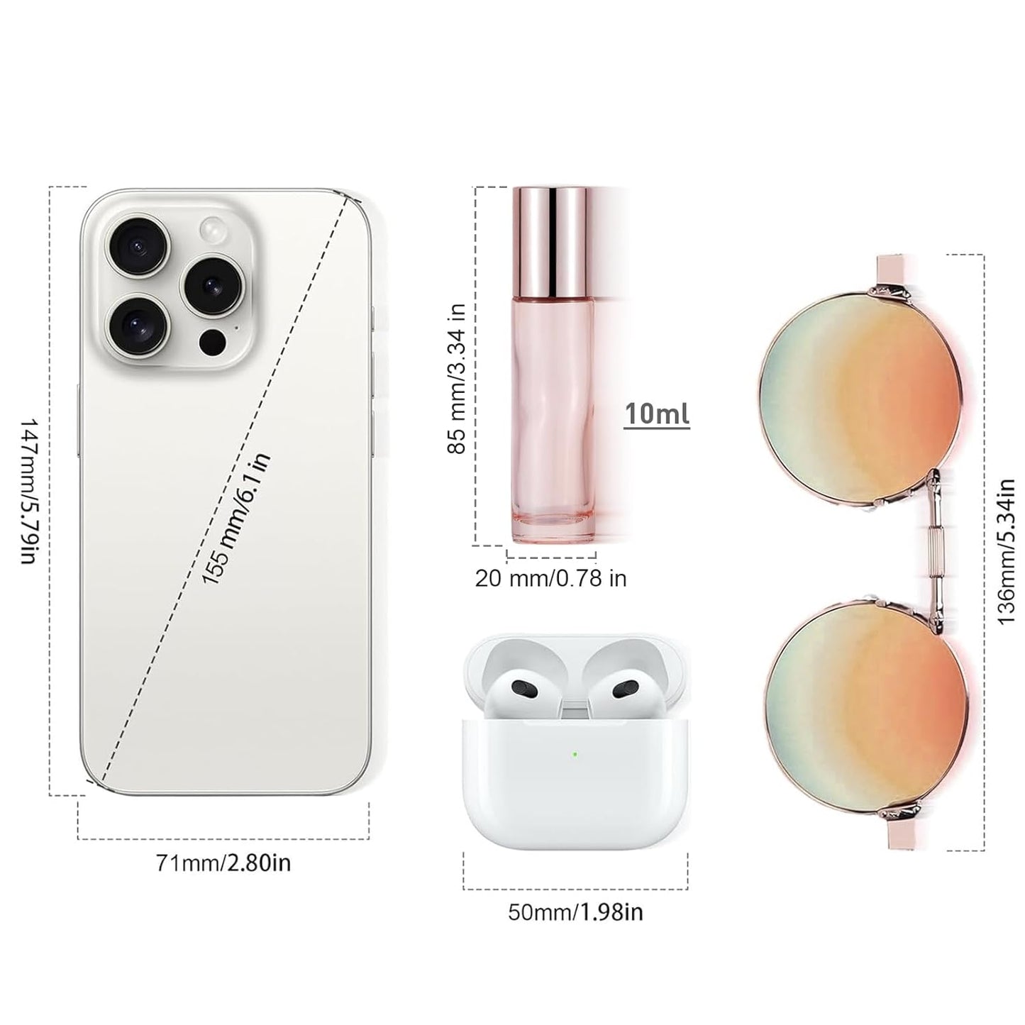 Essential Oil Roller Bottles - 45Pcs 10ml Thick Glass Vials with Stainless Steel Rollers | Rose Gold for Aromatherapy & Perfumes