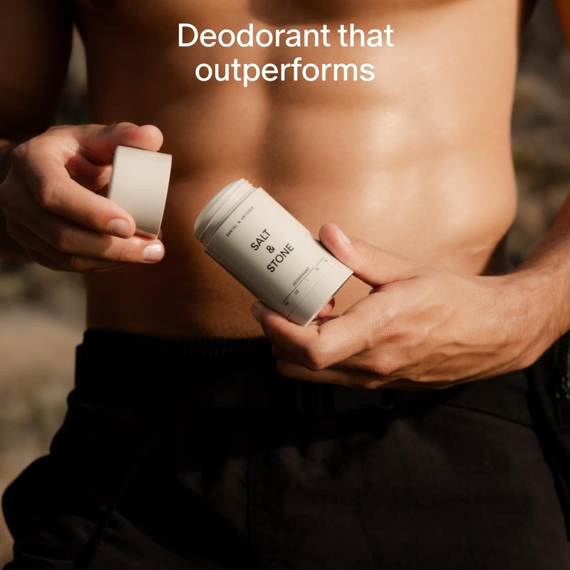 Salt & Stone Aluminum Free Deodorant | Extra Strength 48 Hour Protection for Women & Men | Made with Seaweed Extracts, Niacinamide & Prebiotics | Saffron & Cedar