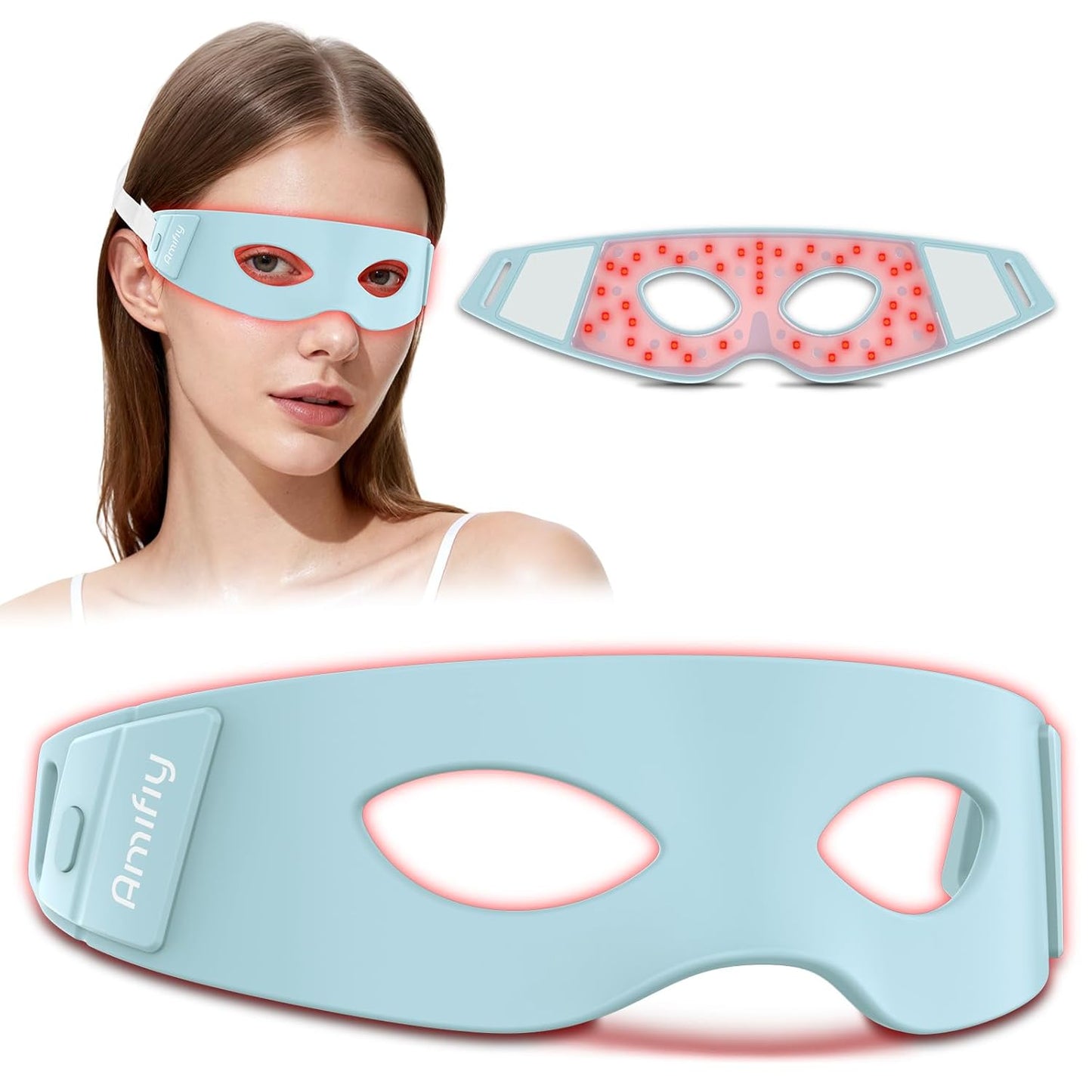 Red Light Therapy Eye Mask - NIR Infrared Device for Dark Circles, Puffiness & Wrinkles | Anti-Aging Treatment for Men & Women