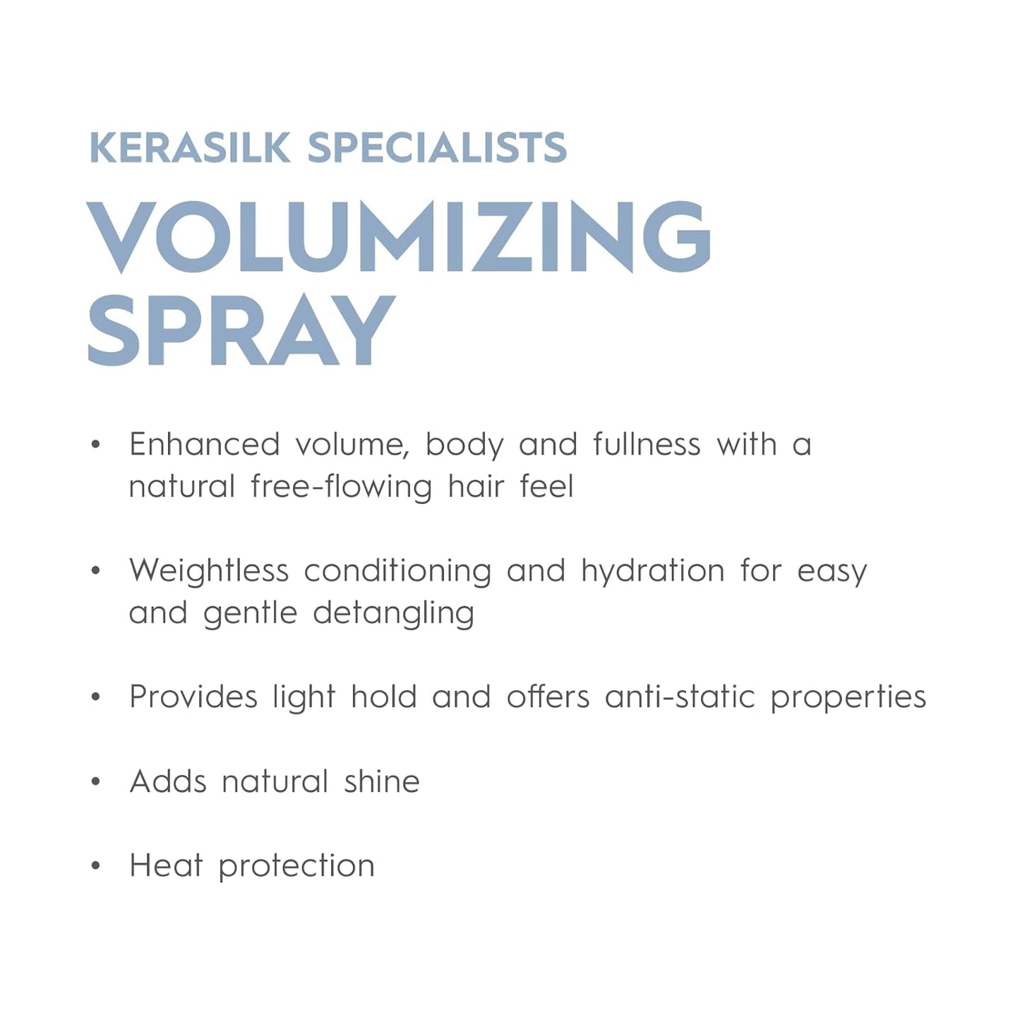 KERASILK Volumizing Spray - Boosts Volume & Body | Weightless Conditioning & Heat Protection | Ideal for Limp, Flat Hair