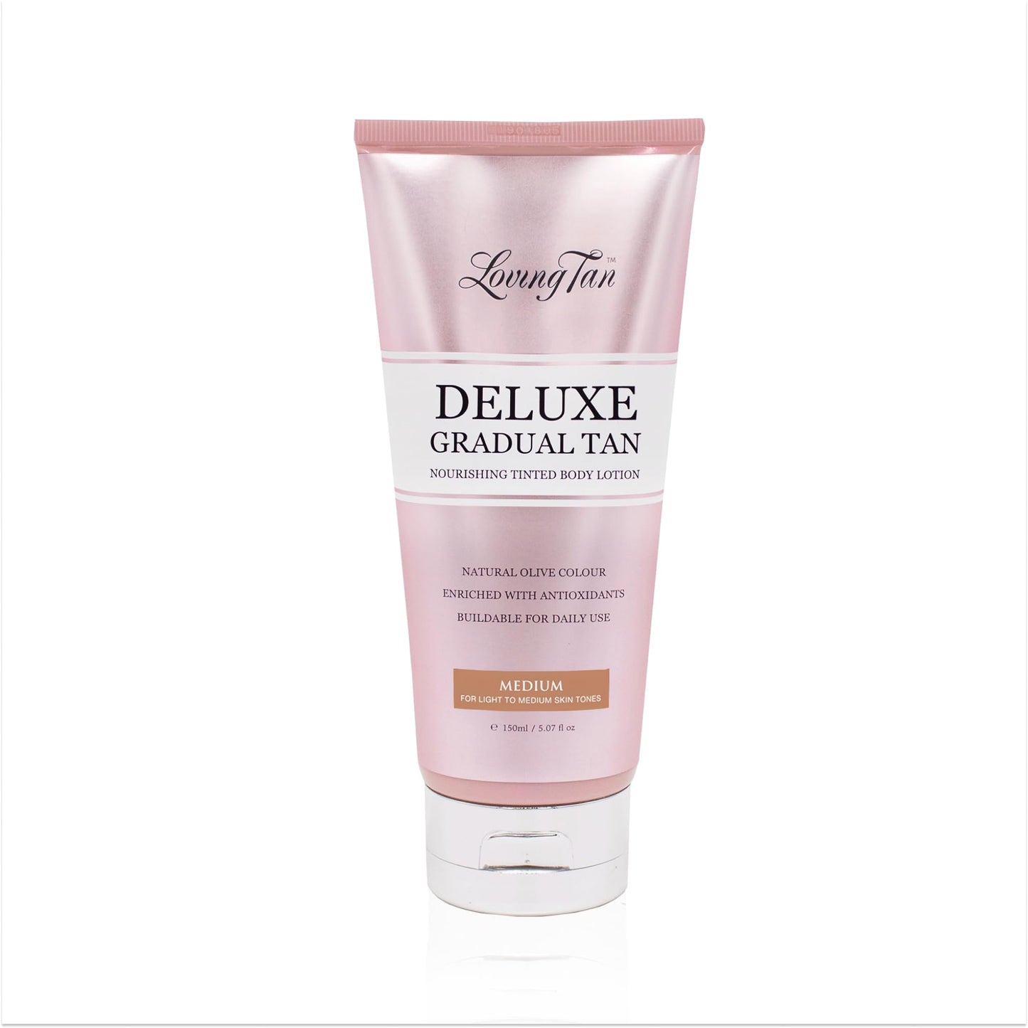 Loving Tan Deluxe Gradual Tan Lotion, Medium- Natural Looking Self Tanner, Professional Strength Sunless Tanner, 7+ Self Tanning Applications per Bottle-Cruelty Free, Naturally Derived DHA-5.07 Fl Oz