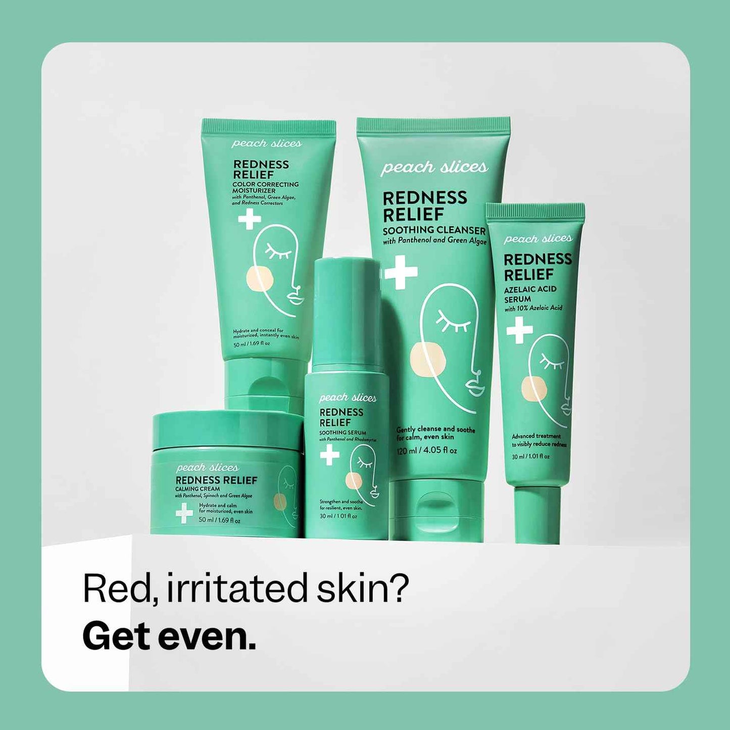 Peach Slices - Redness Relief 10% Azaleic Acid Serum (1.01 oz) - Advanced Skincare - Includes Panthenol, Cica, Algae - Vegan, Cruelty-Free, Korean Skincare & Beauty