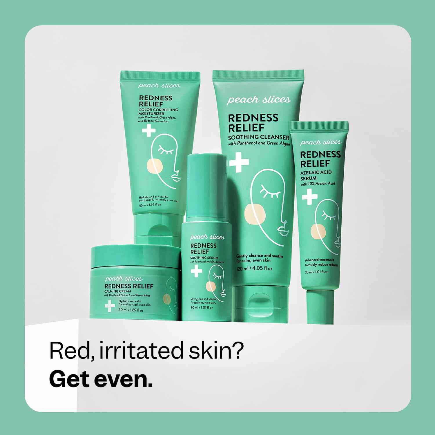 Peach Slices - Redness Relief 10% Azaleic Acid Serum (1.01 oz) - Advanced Skincare - Includes Panthenol, Cica, Algae - Vegan, Cruelty-Free, Korean Skincare & Beauty