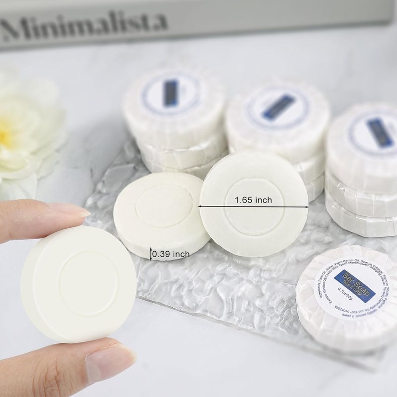 Mini Soap Bars - Individually Wrapped Round Travel Soap | 0.7oz Bulk Hotel Toiletries (100 Count)