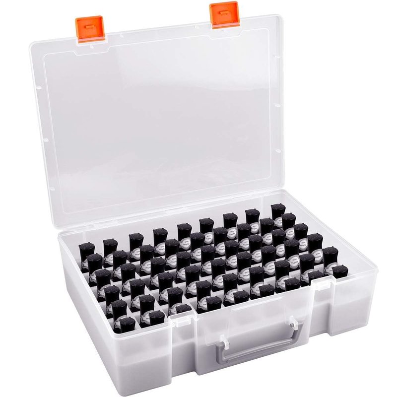 ALCYON 54-Bottle Nail Polish Organizer Case - Professional Clear Storage Box with Shockproof Sponge Foam - Secure Travel Bag for Beetles, for Essie - Prevents Glass Breakage Organized (Grey, For 54)