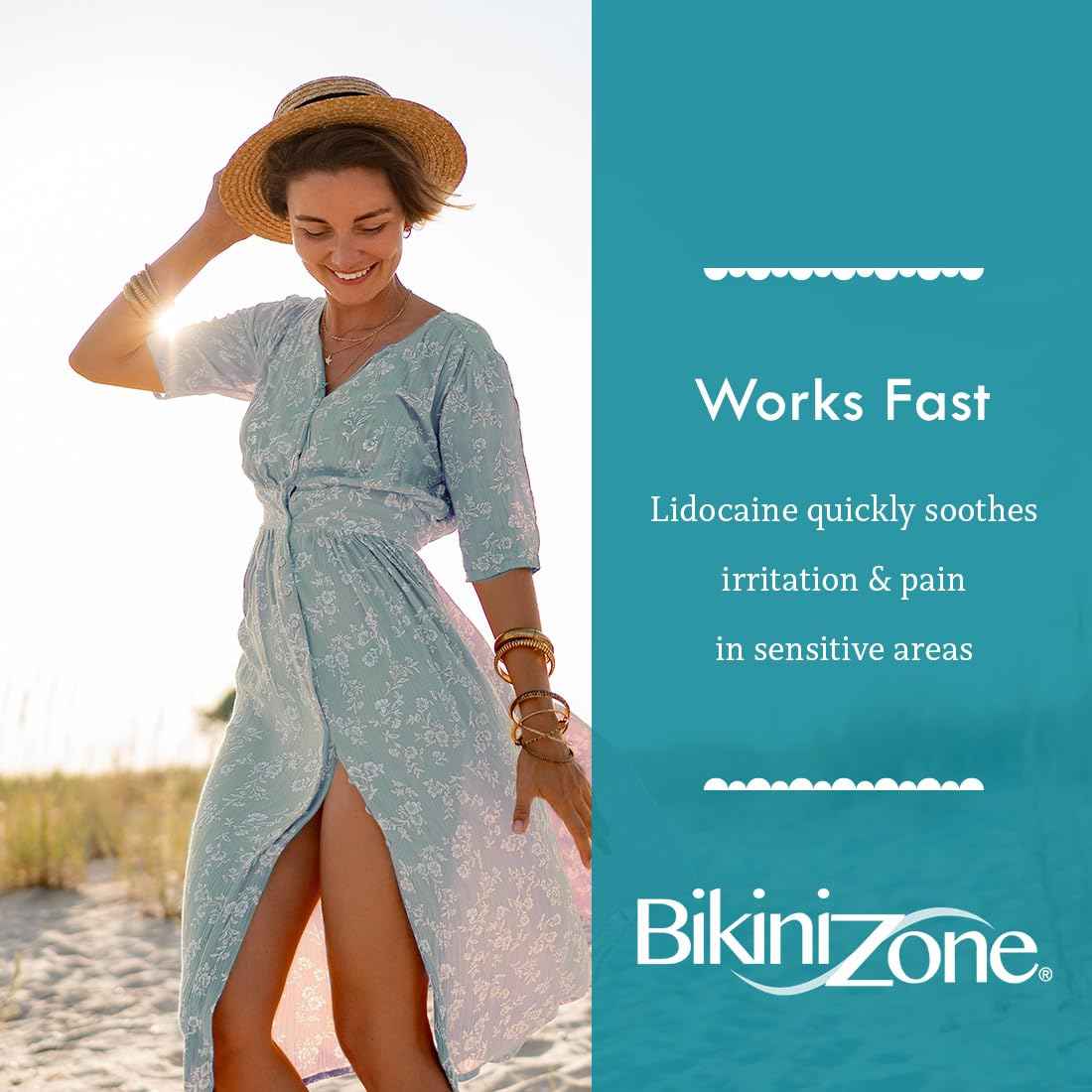 Bikini Zone Medicated After Shave Gel Lidocaine Razor Bump Relief, 1 Oz, 3 Pack