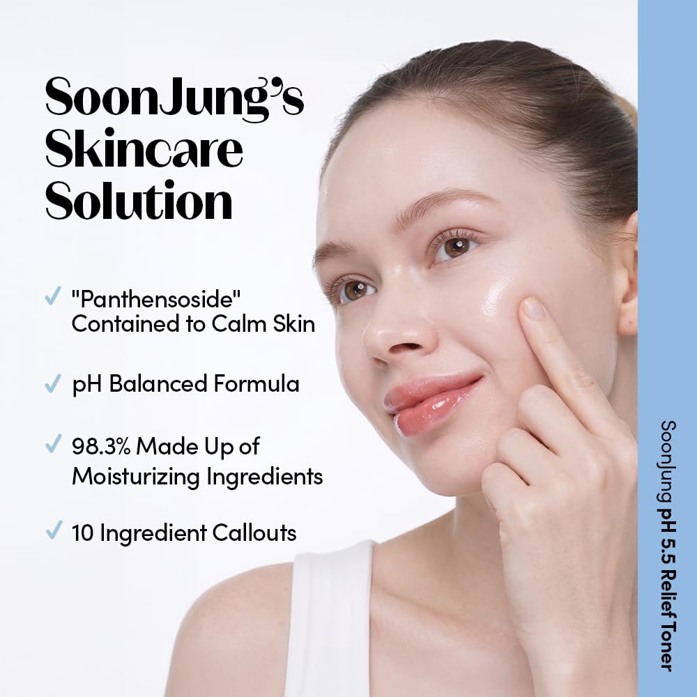 ETUDE SoonJung pH5.5 Relief Toner, Hydrating Toner for Sensitive Skin, Vegan Face Toner, Panthenol, Madecassoside, Moisturizer, Korean Skin Care, Korean Toner, Beauty (16.90 Fl Oz)