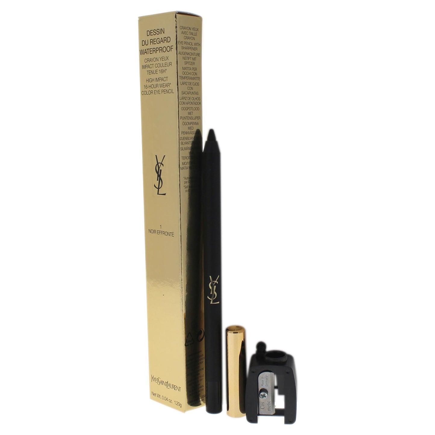 Yves Saint Laurent Dessin Du Regard Waterproof Eye Pencil, No. 1 Noir Effronte, 0.04 Ounce