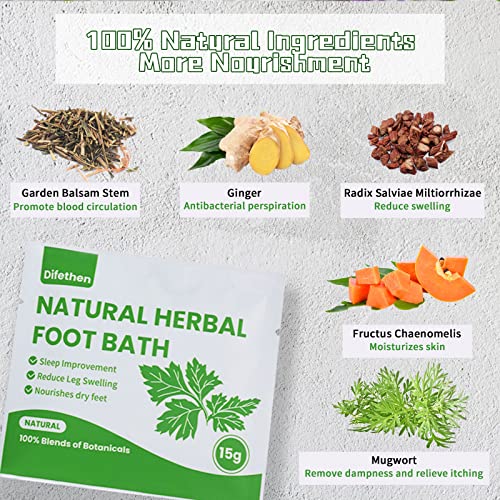 Natural Mugwort/Wormwood Herbal Foot Soak,Lymphatic Ginger Foot Bath Bag, Anti-Swelling Foot SPA Promote Metabolism, Foot Care 15g/PCS (64PCS)