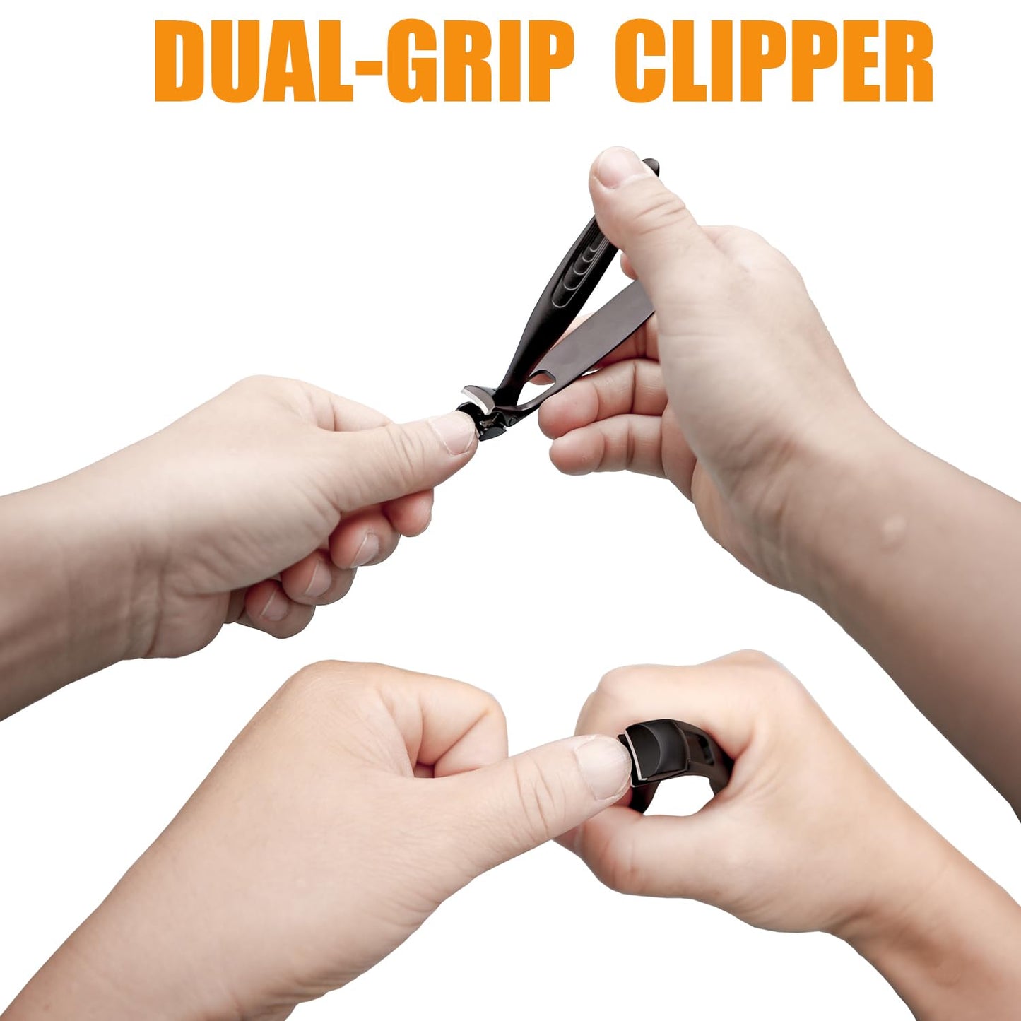 Precision Stainless Steel Heavy Duty Angled Head,Wide Jaw Clippers for Seniors and Man,Ingrown Toenail,Thick Nail.Long Handle, Extra-Large Slanted Nail Cutter.Men,Women,Elderly. (5PCS)