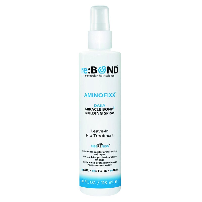 reBOND Hair AminoFixx Leave In Miracle Bond³ Building Spray 4 oz. Repairs, Strengthens & Maintains Hair Bonds - Eliminates Frizz & Reduce Breakage - Color Treated, Dry & Damaged Hair