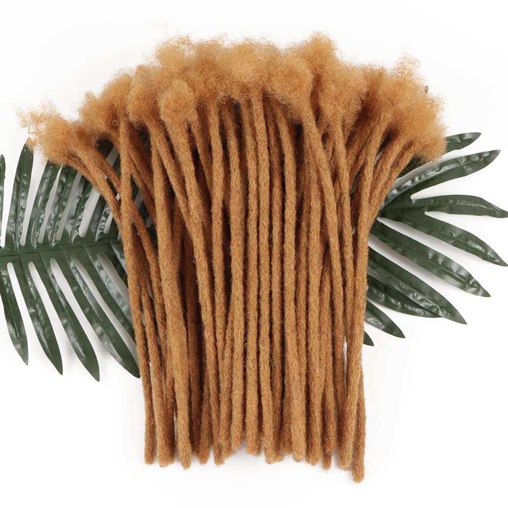 Orientdreads Loc Extensions Human Hair, Handmade Dreadlock Extensions Human Hair for Women/Men Can be Dyed and Bleached (#27 Blond Miel, 8inch 0.6cm 20locs)