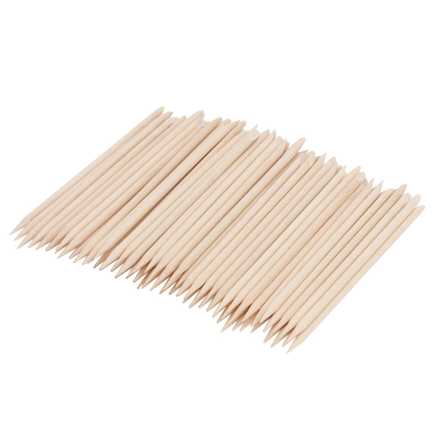 SOUJAP 2400Pcs 4.5 Inch Orange Wood Nail Sticks, Double Sided Wood Cuticle Pusher Tool, Wooden Cuticle Sticks for Manicure, Pedicure