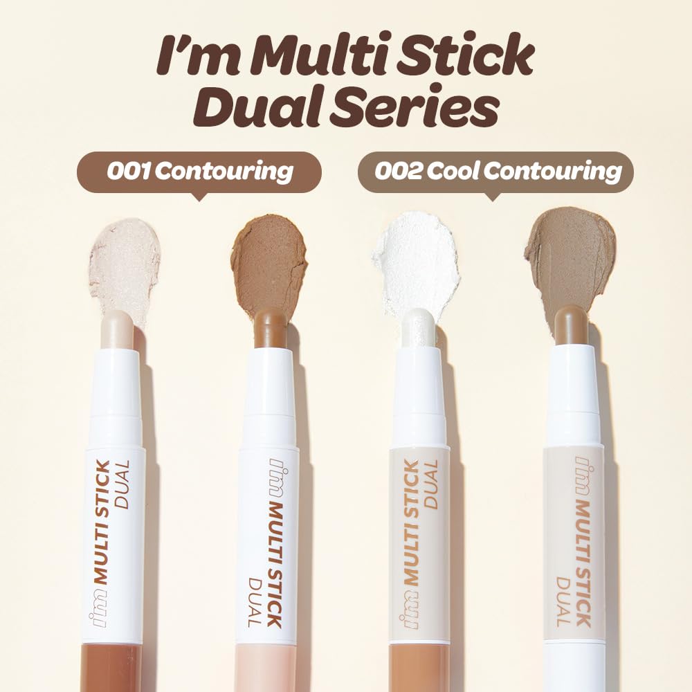 I'M MEME I'm Multi Stick Dual 002 Cool Contouring | Two Shade Shading and Highlighting Matte Finish | Suitable for Beginners Portable Size, Teen Girl Gifts, Gifts for Women, Beauty Gifts