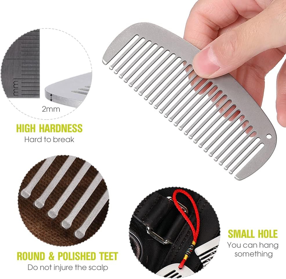 Titanium Hair & Beard Comb - Anti-Static & Heat-Resistant | Pocket Size for Men & Women