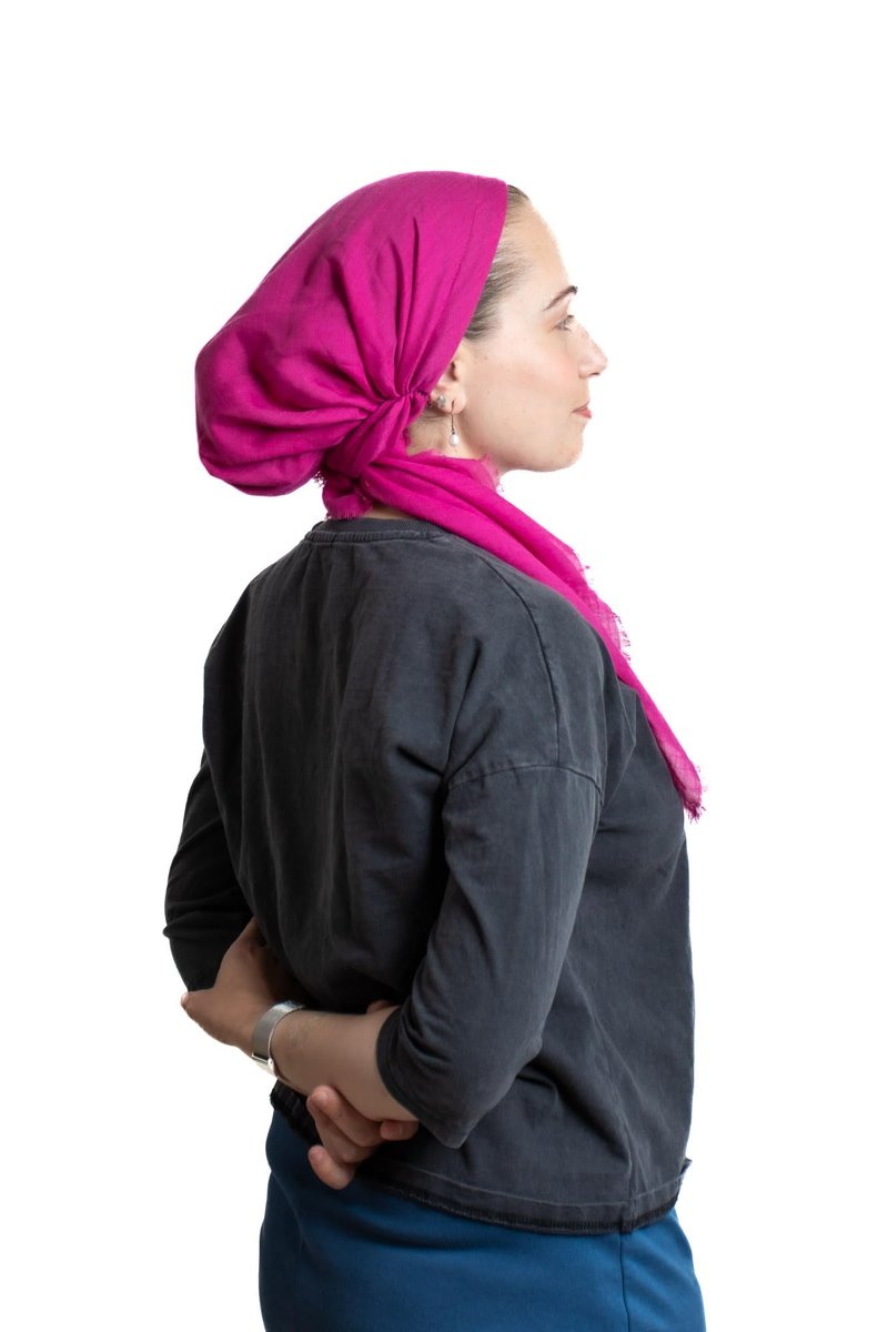 ERMANDINA Pretied Head Scarf Non-Slip Head Wraps for Women, Stylish Jewish Head Coverings, Scarf Headbands for Women (Pink Rose)