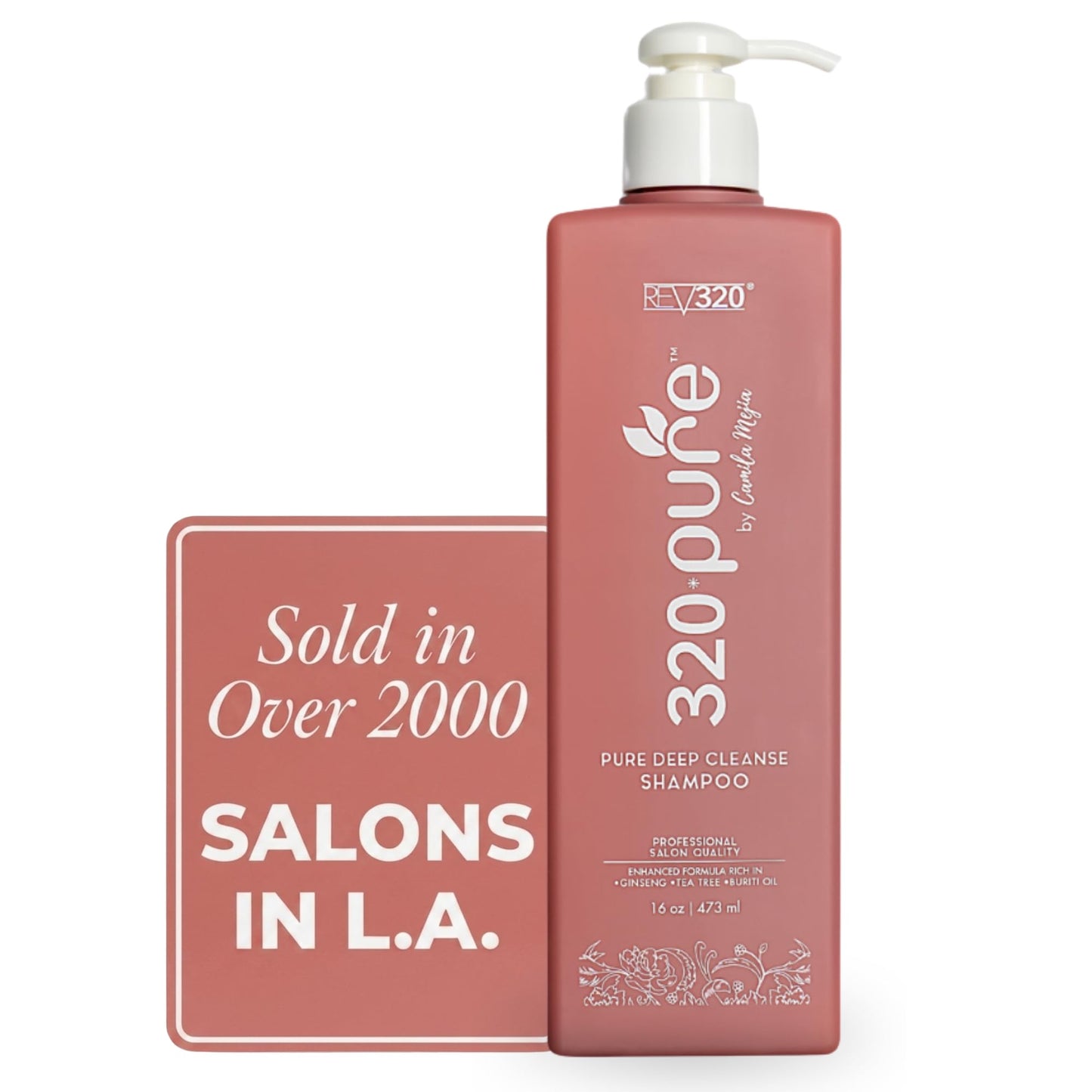 Pure Deep Cleanse Clarifying Shampoo for Build Up 16oz, Oily Hair Cleaner for Soft & Hard Water, Made with Natural Ingredients, Detox Shampoo That Thickens & Nourishes Straight & Curly Hair 320Pure