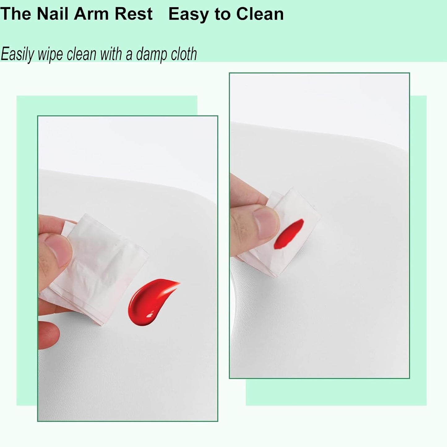 Nail Arm Rest - PU Leather U-Shaped Manicure Support | Foldable Design, White Color