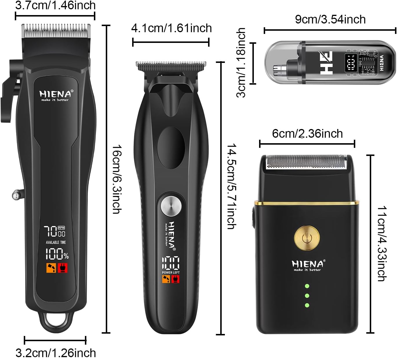 Professional Hair Clippers for Men - Cordless T-Blade Beard & Hair Trimmer Set | LED Display, Ideal for Home & Barber Use