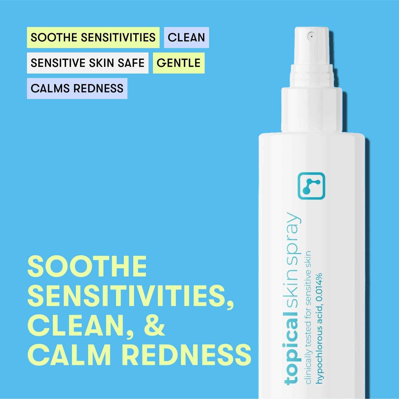 BRIOTECH Topical Skin Spray, Hypochlorous Acid Spray for Sensitive Skin, HOCl Facial Mist, Full Body Support Against Irritation, Calm Redness, Soothe Foot & Scalp, 8 oz (1 Pack)