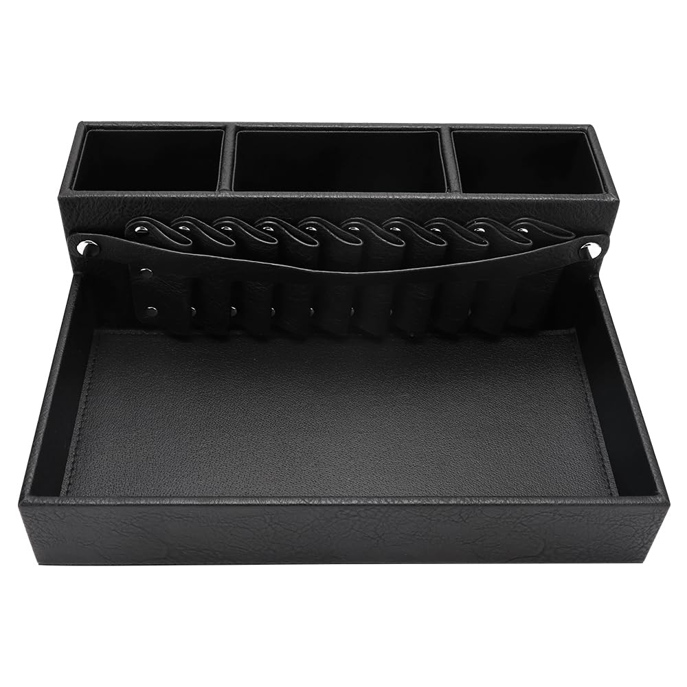 Barber Storage Box,Hairdressing Tool Holder, Multifunctional Detachable Large Storage Box, Shear Holder PU Leather Salon Scissors Holder, Hair Cutting Tools Storage Case for Barber Accessories(Small)