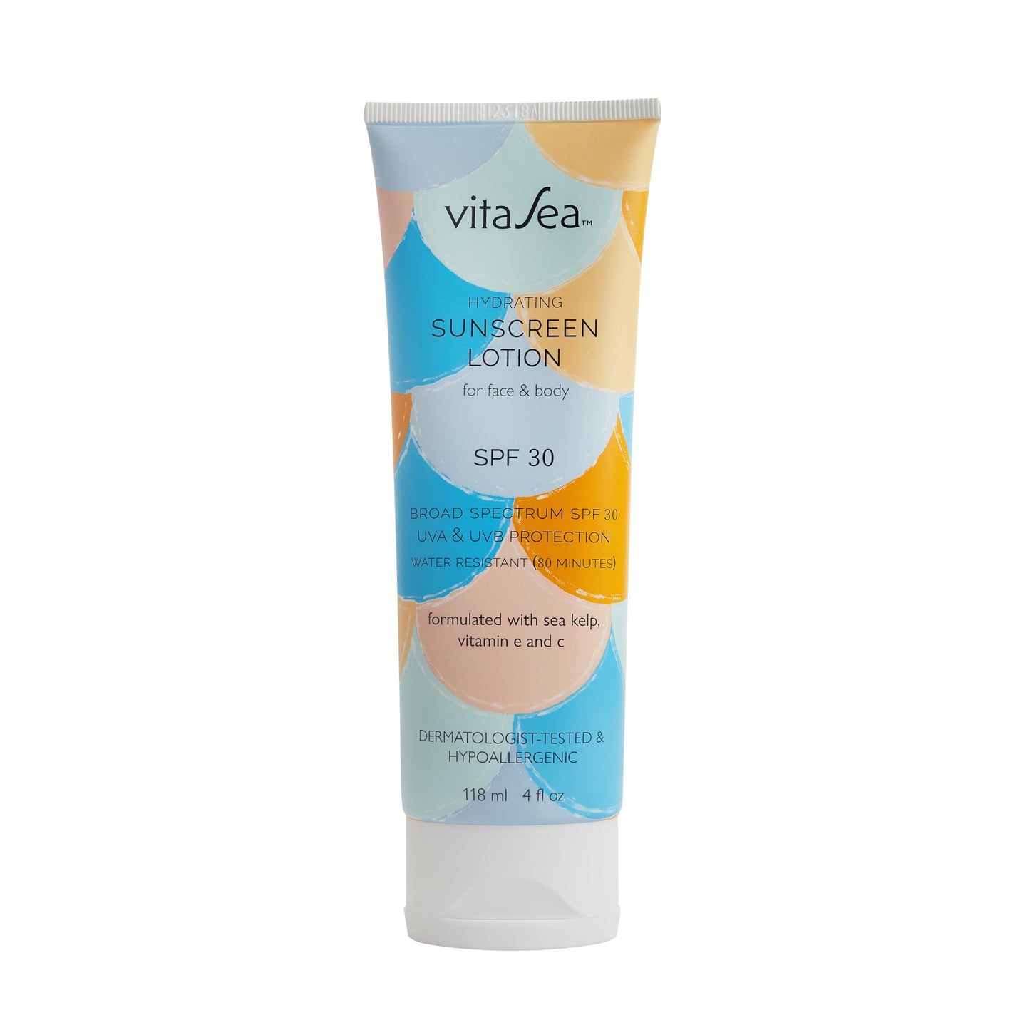 VitaSea Hydrating Sunscreen Lotion for Face and Body, Broad Spectrum Reef Friendly Sunscreen SPF 30, UVA & UVB Protection, Formulated with Sea Kelp, Vitamin E & C, 4 Fl Oz