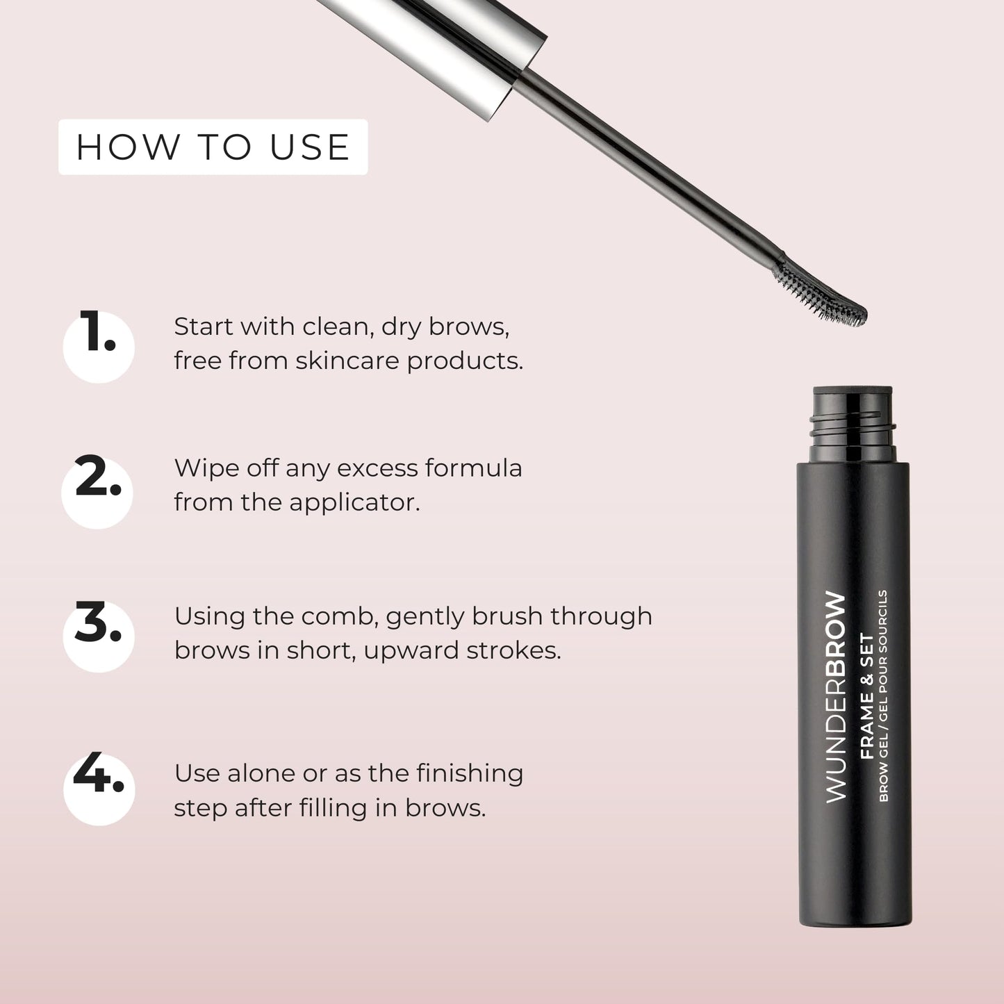 Wunderbrow Frame & Set Brow Gel, Clear Eyebrow Gel for Long-Lasting Flexible Hold, Flake-Free & Zero Residue