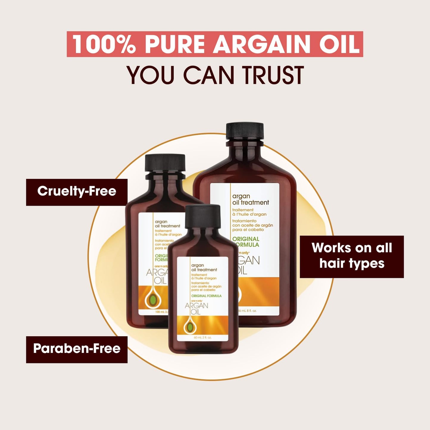 One n Only Argan Oil Hair Treatment - Lightweight & Hydrating Hair Oil for Natural, Wigs & Extensions - Shine Enhancing, Heat Protectant & Frizz Control (3.4 oz)