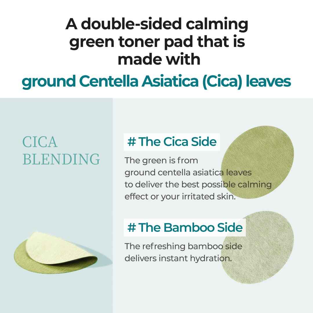 numbuzin No.1 Toner Pads | Centella Re-Leaf Green Toner Pad | Double-Sided | Centella Asiatica, Heartleaf, Licorice Root | Calming, Hydrating, Exfoliating | 70 Pads/6.42 fl. oz.