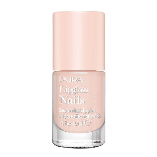 Pupa Milano Lipgloss Nails Polish - Ultra-Glossy Finish - Semi-Transparent Polish - Fast-Drying, Toluene-Free Formula - 005 Fair Nude - 0.15 oz