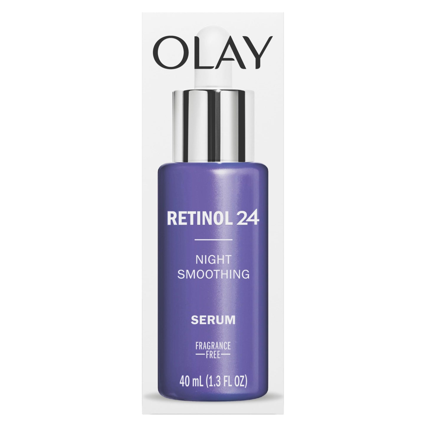Olay Retinol 24 MAX Night Smoothing Serum, Fragrance – Free, 1.3 Oz