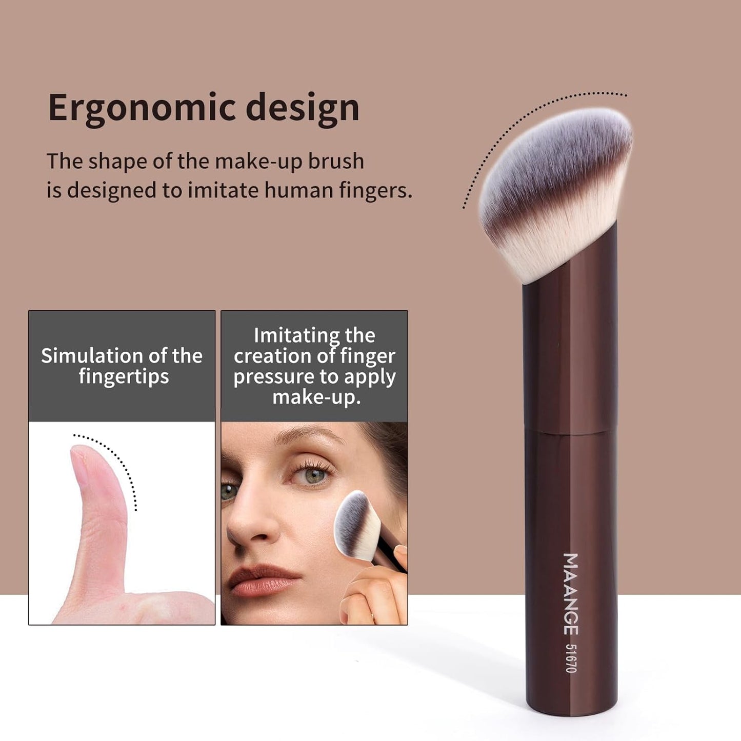 MAANGE 20 Pcs Makeup Brushes Set - Double-End Multi-Functional Blending Brushes | Coffee Brown