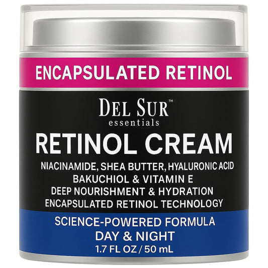 Retinol Cream for Face – Gentle Hydrating Moisturizer with Hyaluronic Acid, Bakuchiol & Niacinamide – Lightweight, Non-Greasy Formula for Soft, Smooth, Radiant Skin – Day & Night Use - 50 ml