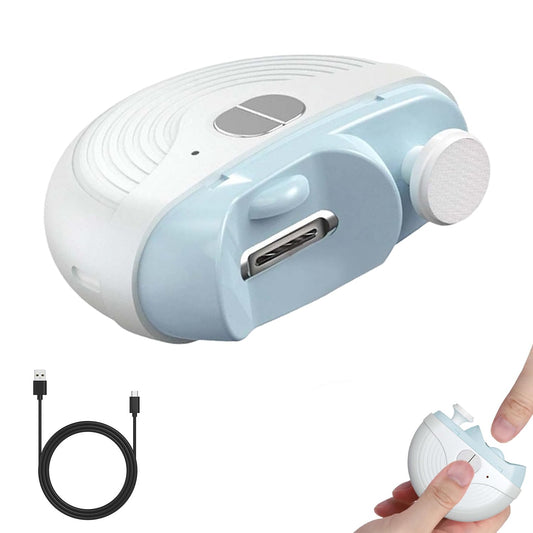 Nail Electric Trimmer Automatic Easy Clip 2 in 1 Clippers for Adults Seniors Smart 3 Speeds for Thick Toenails Multifunctional Polishing & Clip Rechargeable with Light