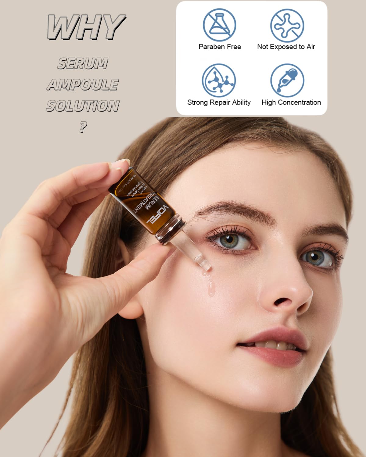 VOFEL Vitamin C Serum for Face Hyaluronic Acid Serum Anti Aging Moisturizer 0.35 oz 4 Vials Facial Serums (4pc new vc kit)