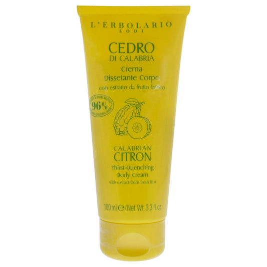 LErbolario Thrist-Quenching Body Cream - Calabrian Citron for Unisex - 3.3 oz Body Cream
