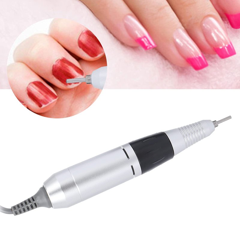 Nail Drill Handpiece, 0‑35000rpm Nail Drill Handle for Electric Nail Machine File for Nail Pen Polish Drill (Black)