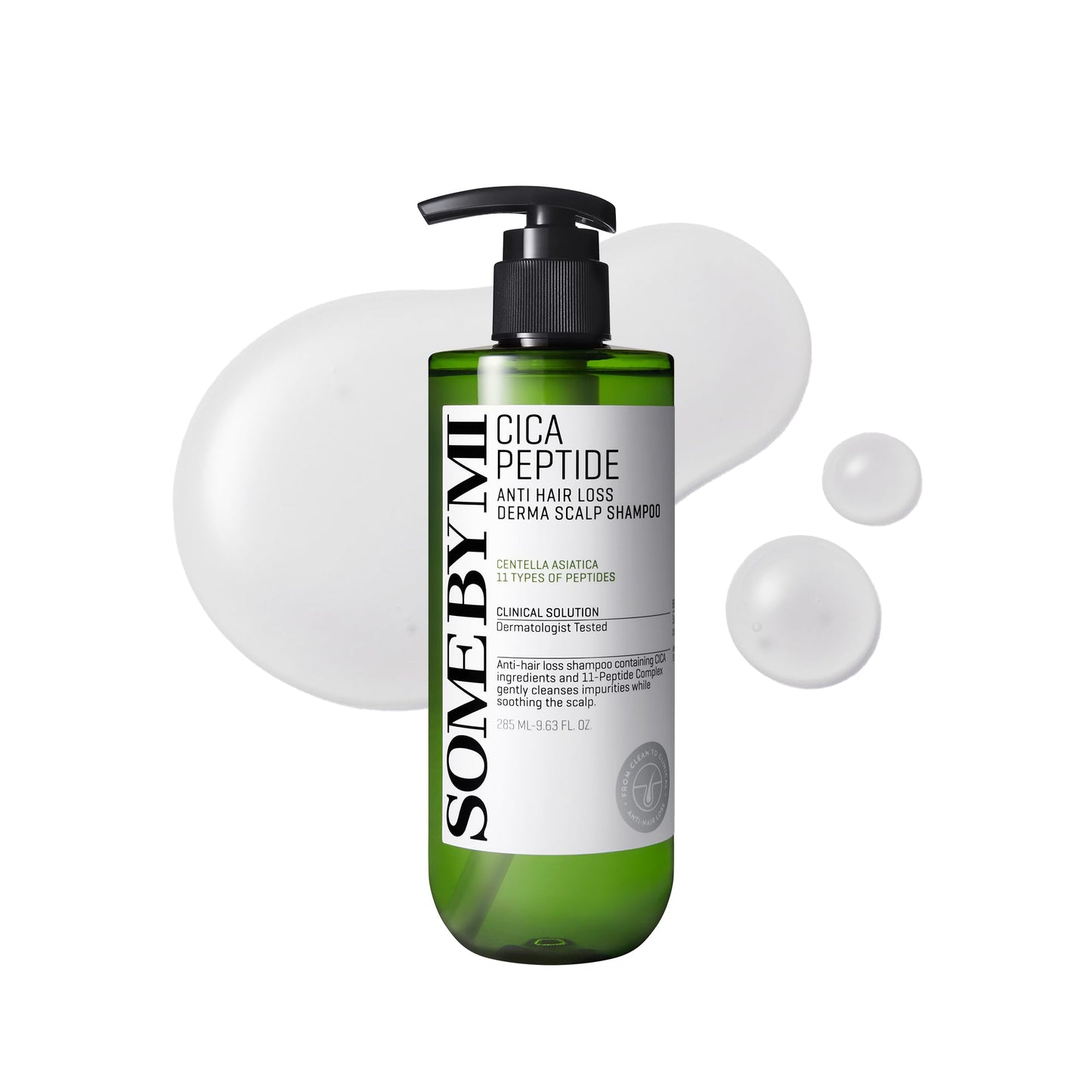 SOME BY MI Cica Peptide Derma Scalp Shampoo 9.63 fl oz – Strengthening Shampoo for Thinning Hair & Sensitive Scalp – Hydrating, Soothing Korean Haircare