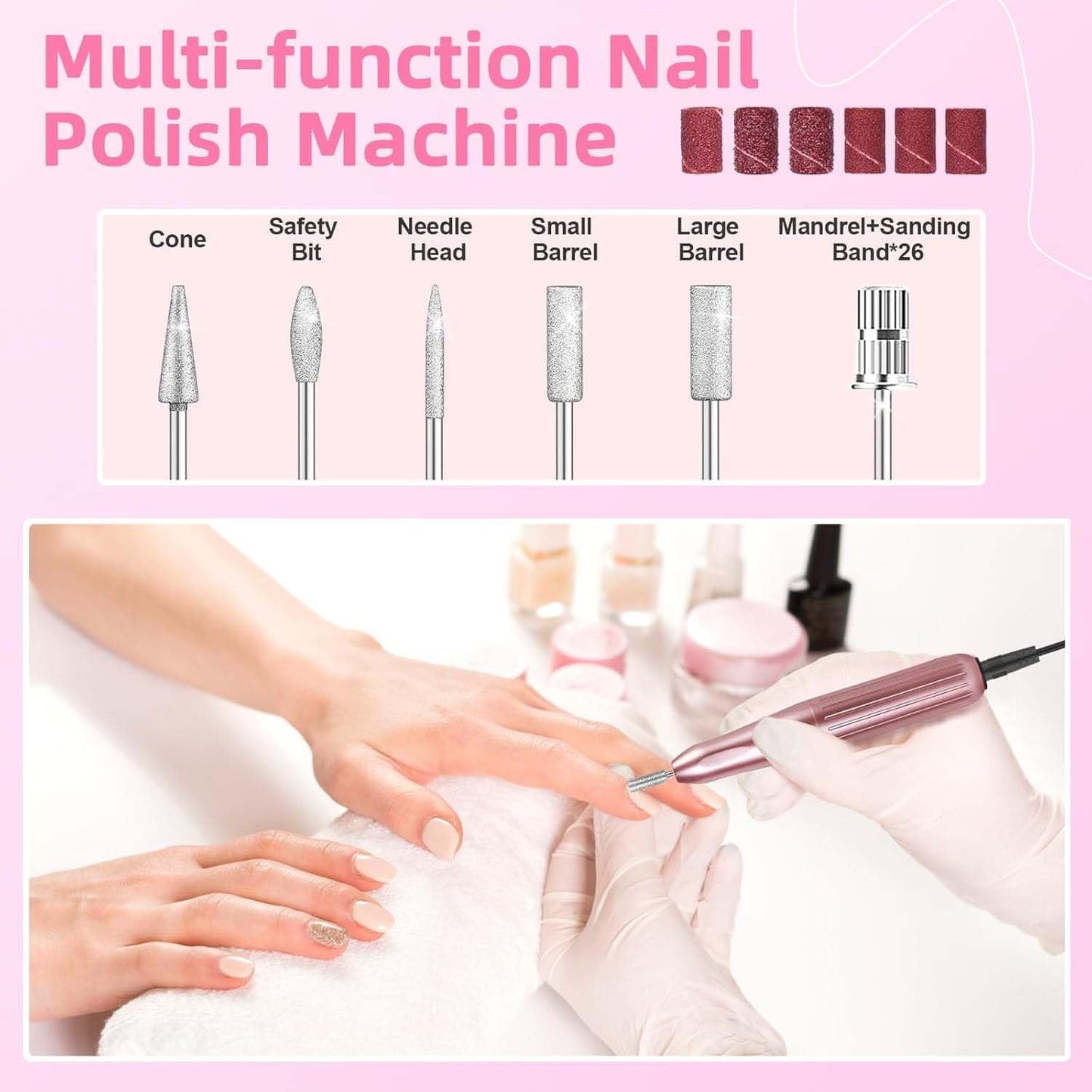Acrylic Nail Kit with Everything for Beginners included Drill Light Gel Nail Polish Extension Gel Nail Art Decoration Tools for Salon Starter Home Salon